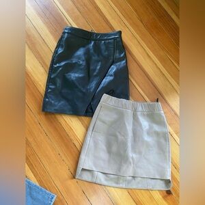 2 bundle leather mini skirts Neil Barrett Mason Black and Tan